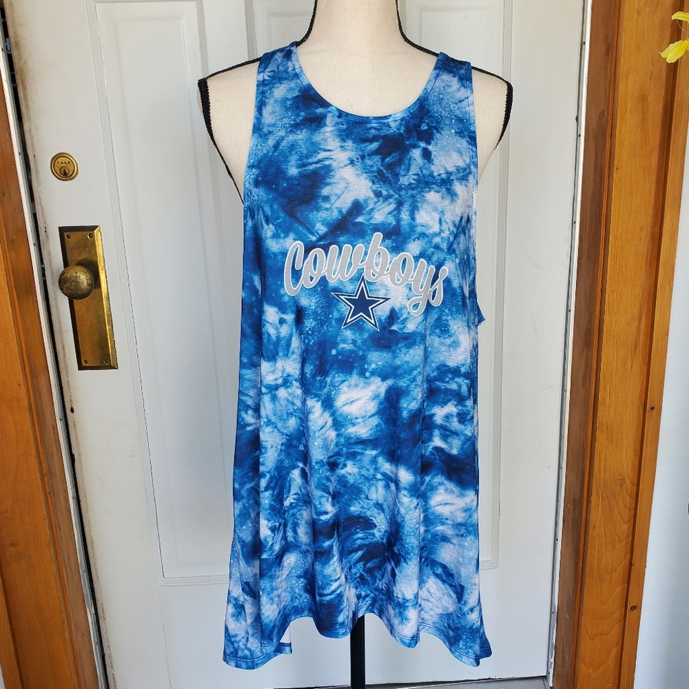 NFL Blue Tie-Dye Cowboys Tank Top